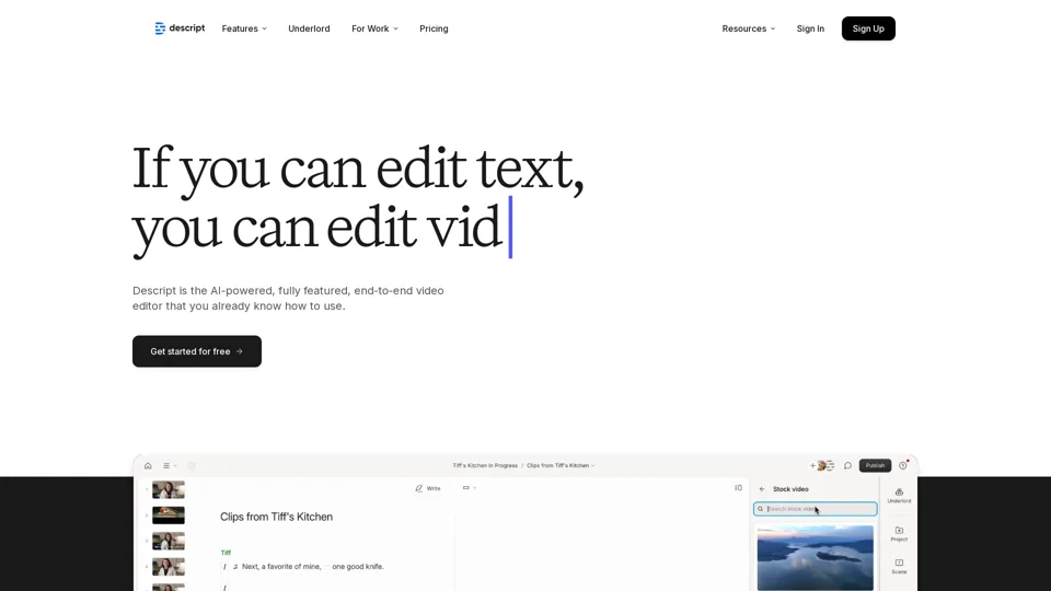 Descript: Edit Videos & Podcasts Like a Doc | AI Video Editor