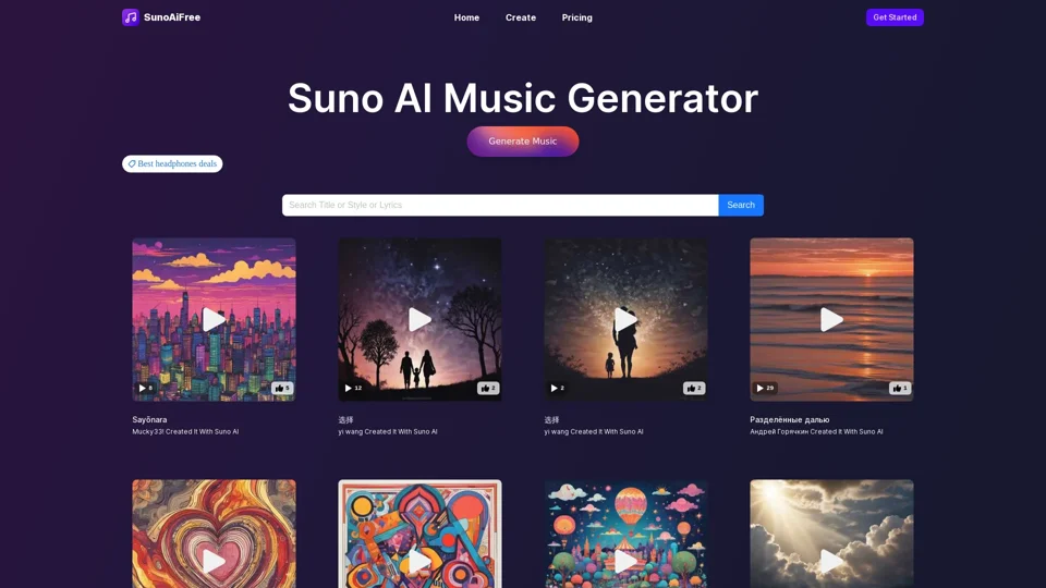 SunoAiFree - Free AI Music Generator By Suno AI