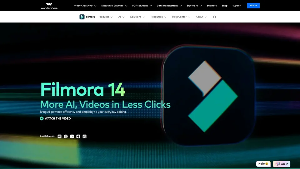 Wondershare Filmora – AI-Powered Video Editing Software