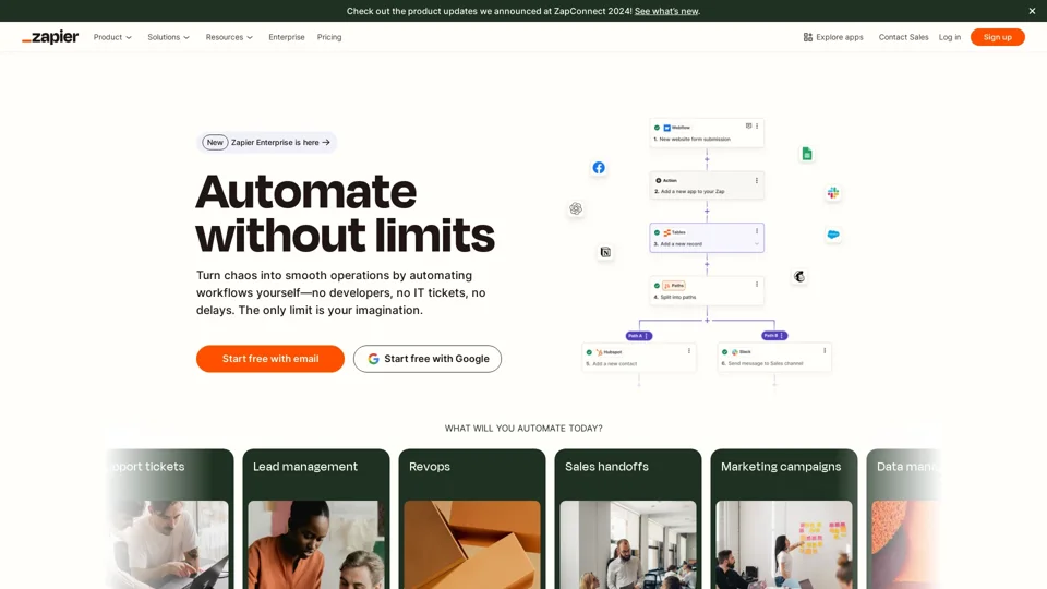 Automate without limits | Zapier