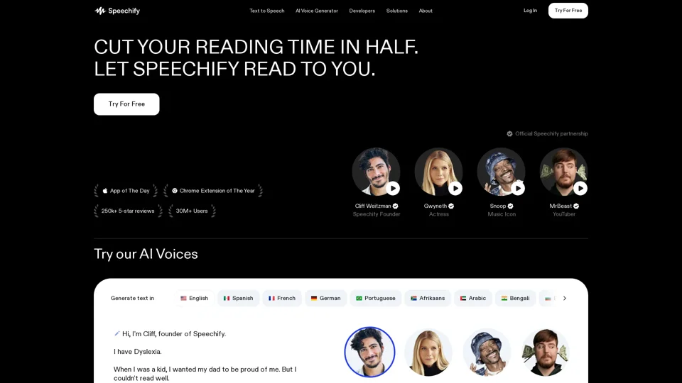 Speechify: Text to Speech Reader & AI Voice Generator