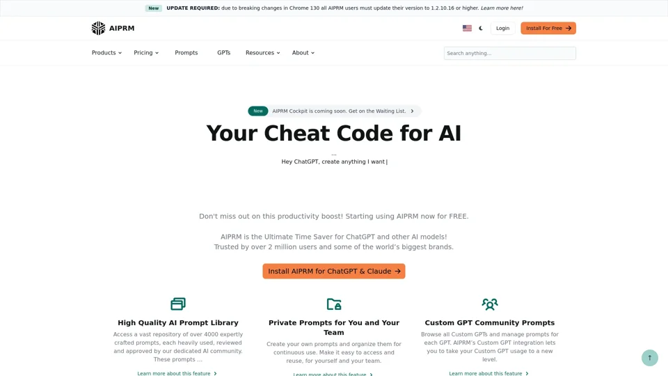 AIPRM: Your Cheat Code for AI like ChatGPT, Claude & Midjourney · AIPRM