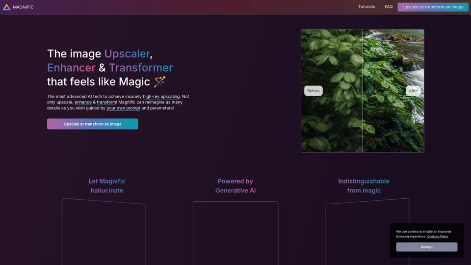 Magnific AI — The magic image Upscaler & Enhancer