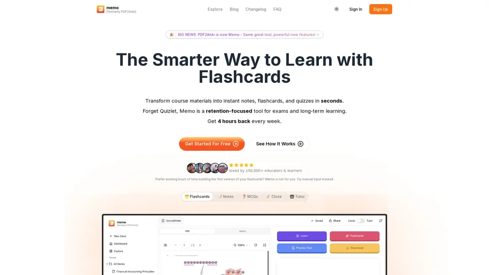 Memo | The Smarter Way to Learn with Flashcards