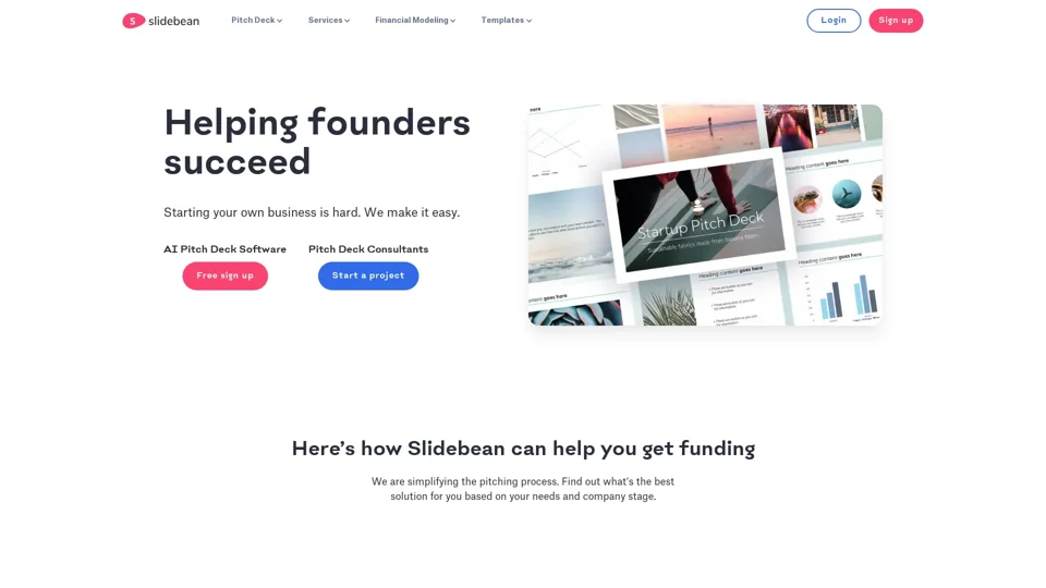 Slidebean: AI Pitch Deck Creator + Pitch Deck Design Agency