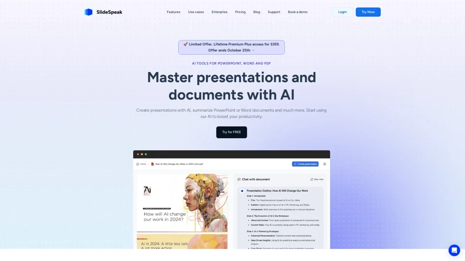 SlideSpeak - Your AI to create presentations powered by ChatGPT