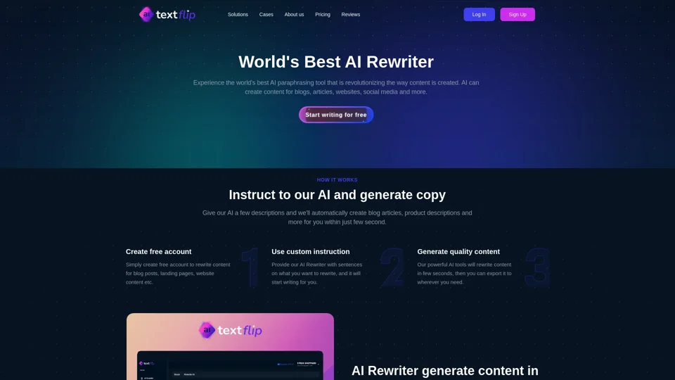 World's Best AI Rewriting Tool ⭐️ TextFlip