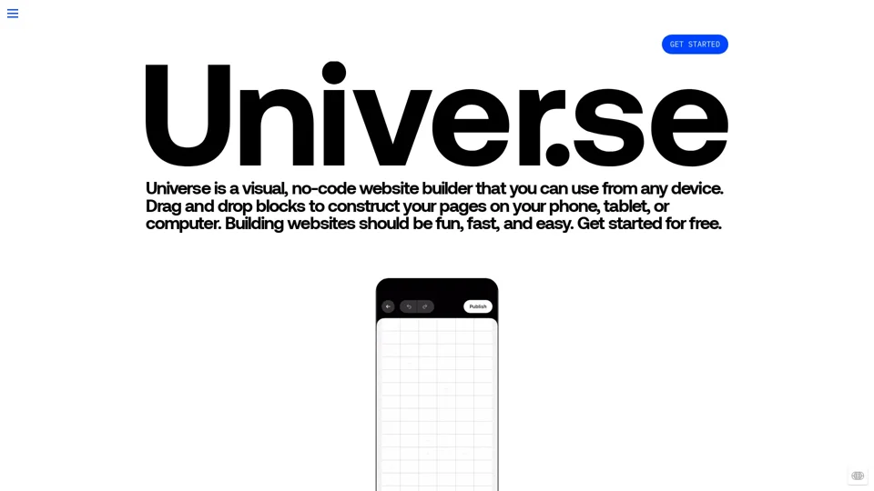 Design sites with no code | Universe Website Builder