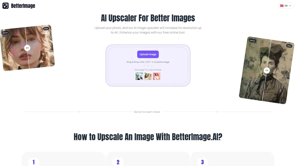 Upscale Images Up To 4X, Unblur Photos - BetterImage.AI