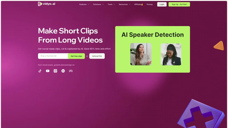 vidyo.ai: Get Viral Clips with Our Video AI Repurposing Platform