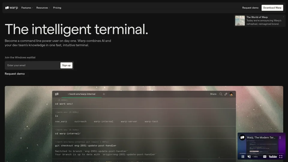 Warp: The intelligent terminal