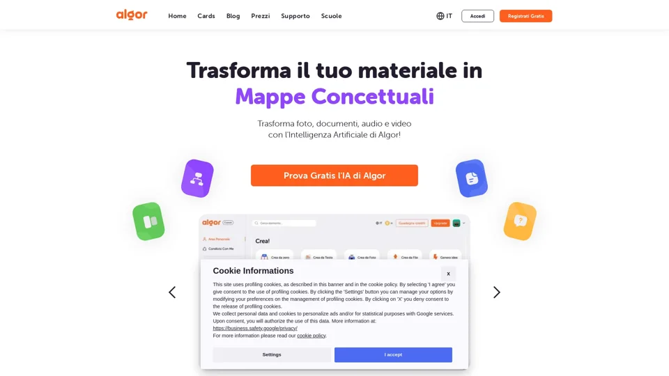 Algor Education | La migliore App per mappe concettuali online