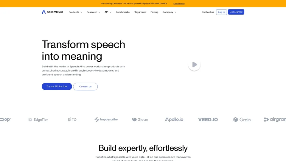 AssemblyAI | AI models to transcribe and understand speech