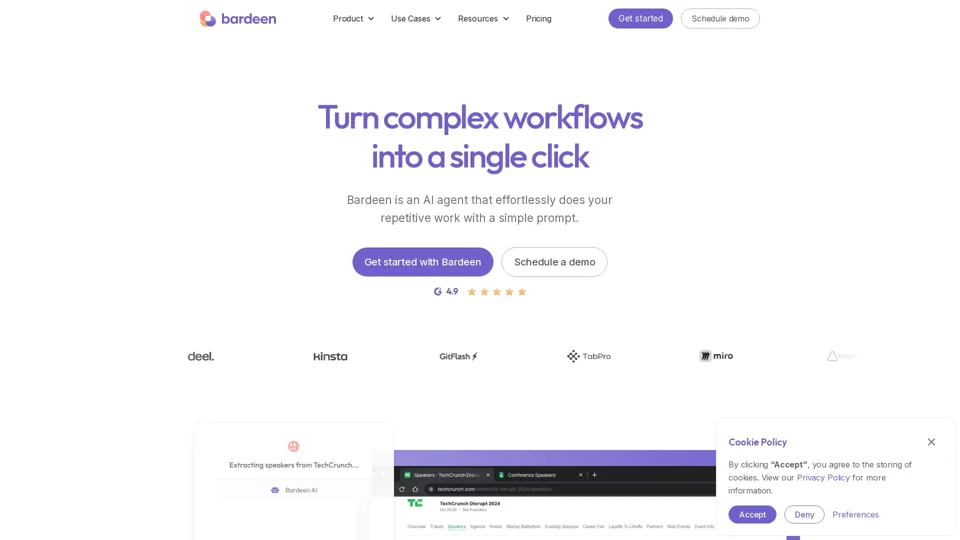 Bardeen AI: Workflow Task Automation Software