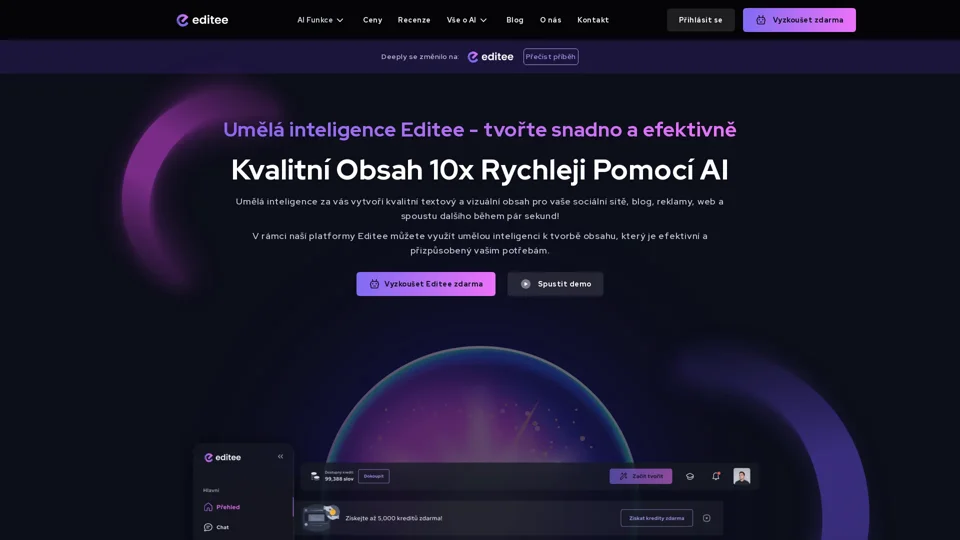 Umělá inteligence Editee - futuristická aplikace, kterou musíte vidět