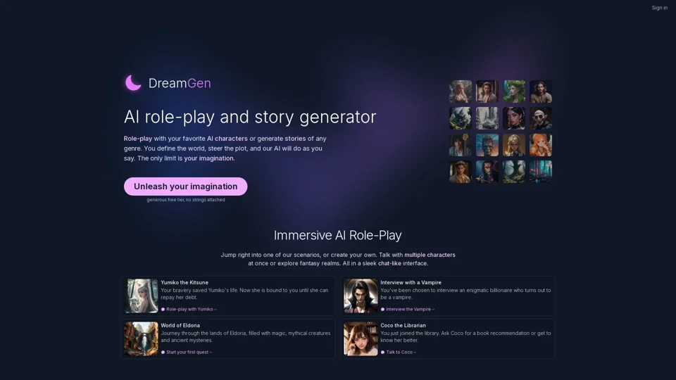 AI Role-Play and Story Generator | DreamGen