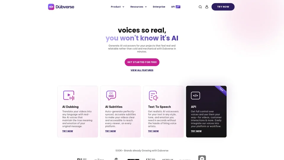 Dubverse: AI Text to Speech, AI Video Dubbing, Auto Subtitles, API