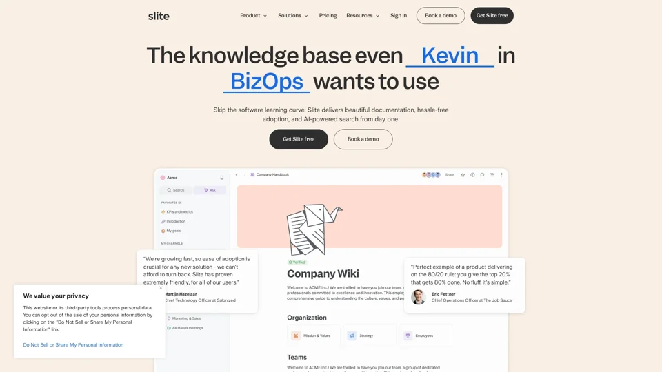 Slite - AI-powered knowledge base