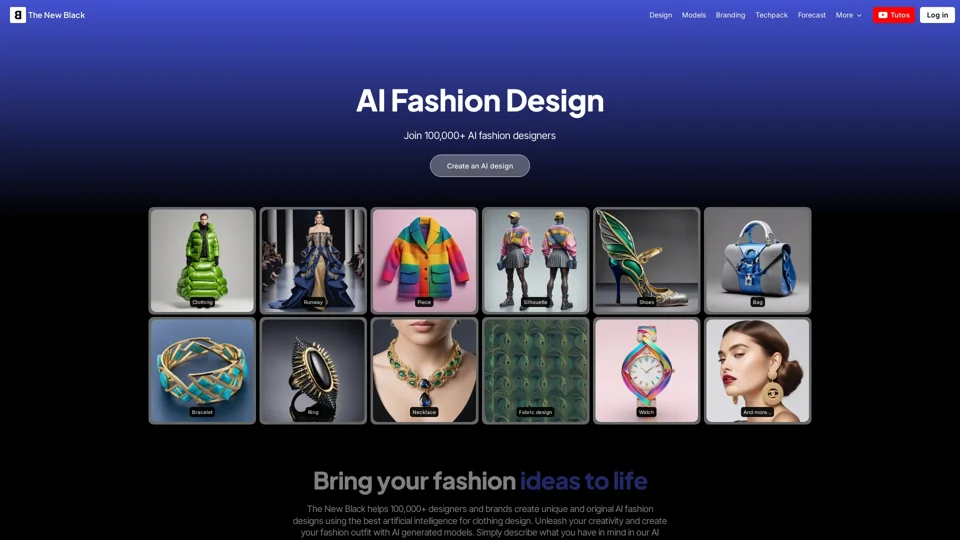 The New Black | AI Clothing Fashion Design Generator