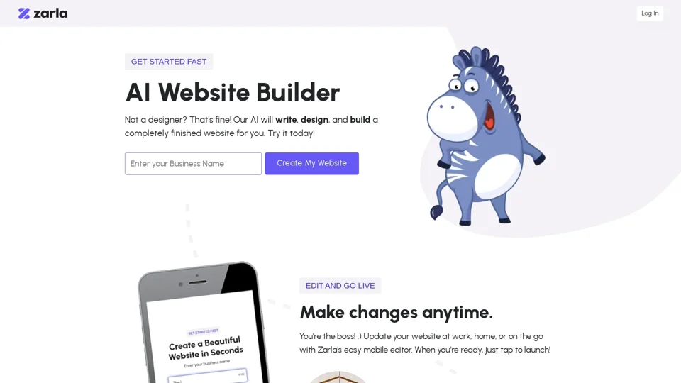 Zarla AI Website Builder - Create Your Website 100x Faster