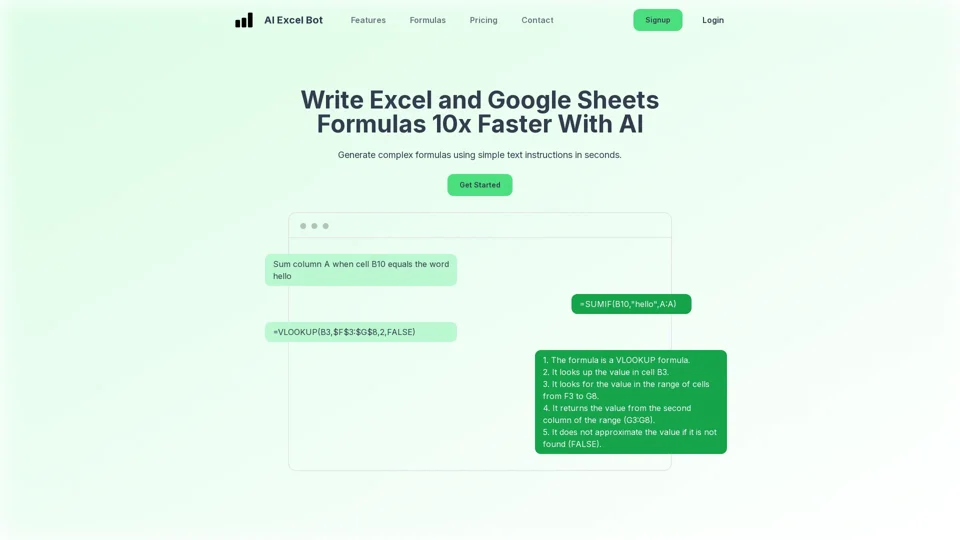 AI Excel Bot | Use AI To Generate Excel Formulas In Seconds