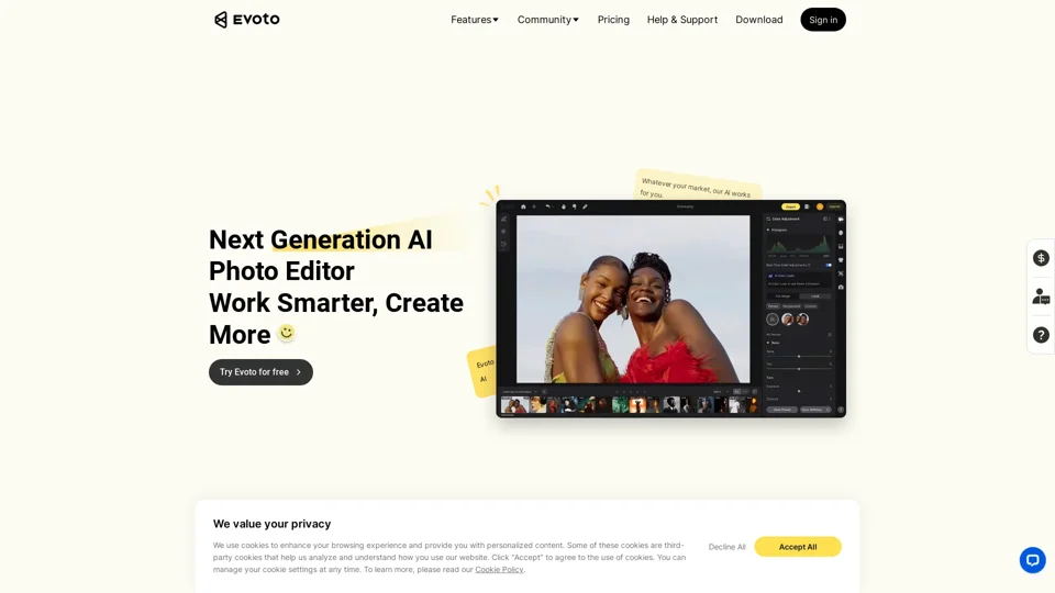 Evoto AI - Photo Editor & Retouching Service for Photography