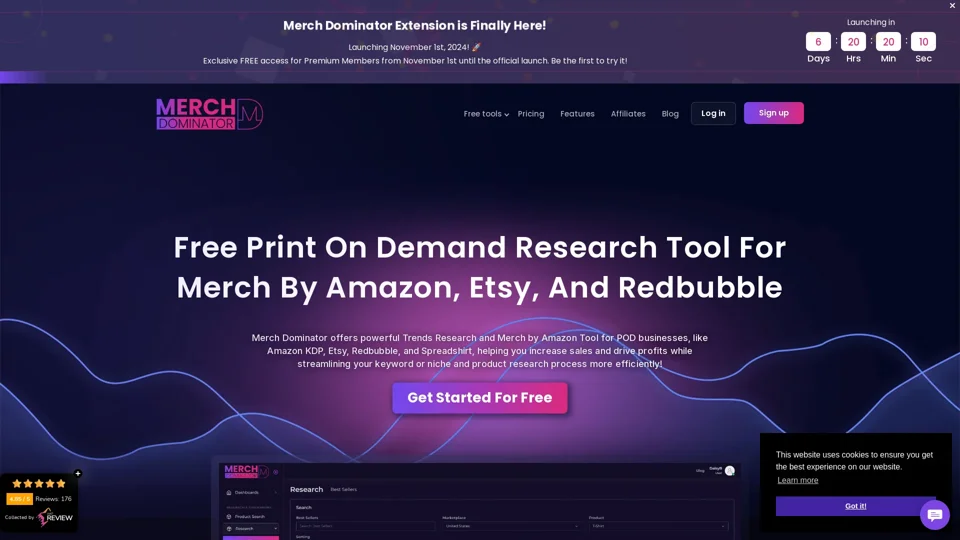 Free Merch By Amazon & Print On Demand Product Research Tool