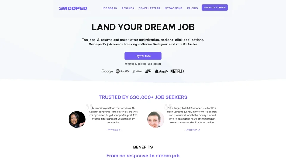 Job Board, AI Resume & Cover Letter Generator | Try for free