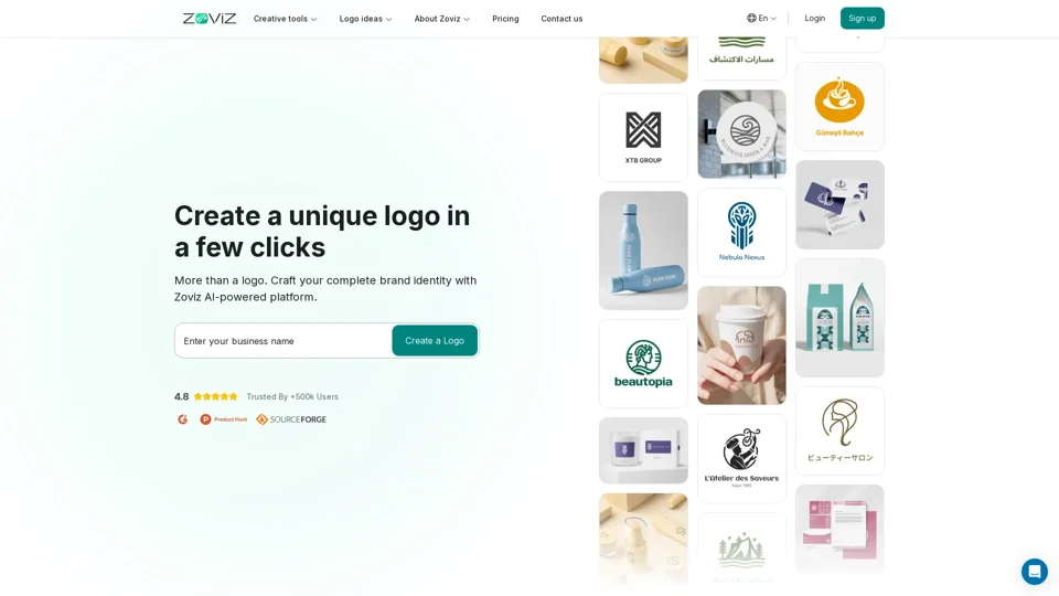 Zoviz - One-Click Branding, Create Logos & Brand kit Instantly