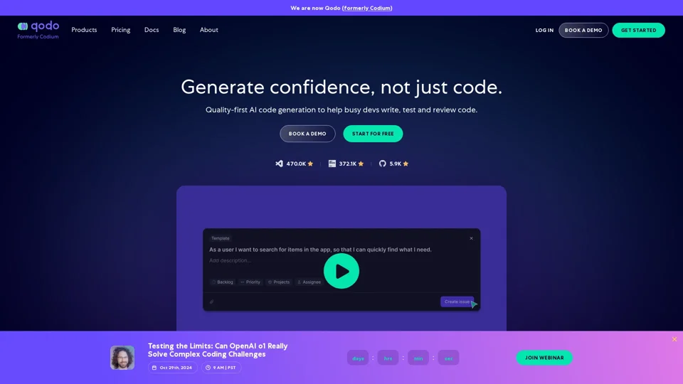 Quality-first AI Coding Platform | Qodo (formerly Codium)
