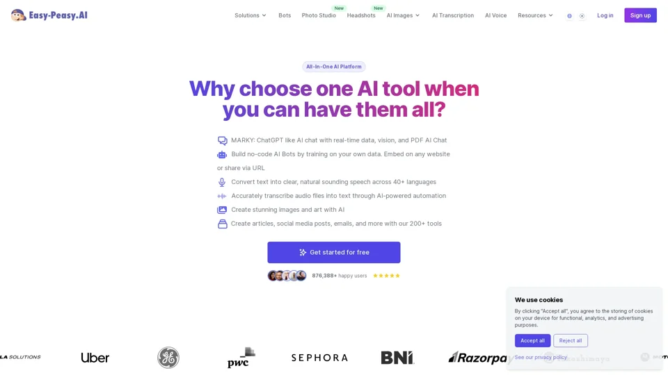 Best AI Writer, Content Generator & Copywriting Assistant | Easy-Peasy.AI