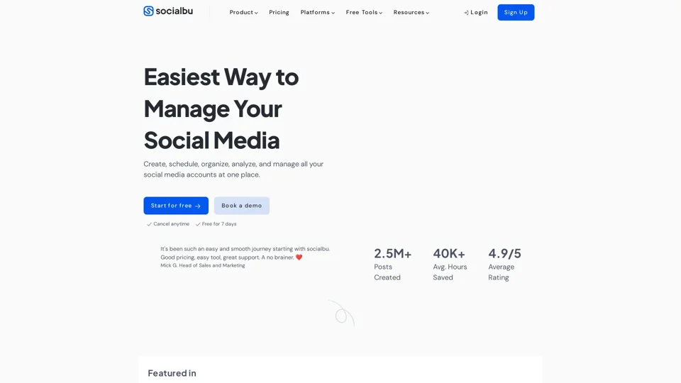 SocialBu - Social Media Management and Automation